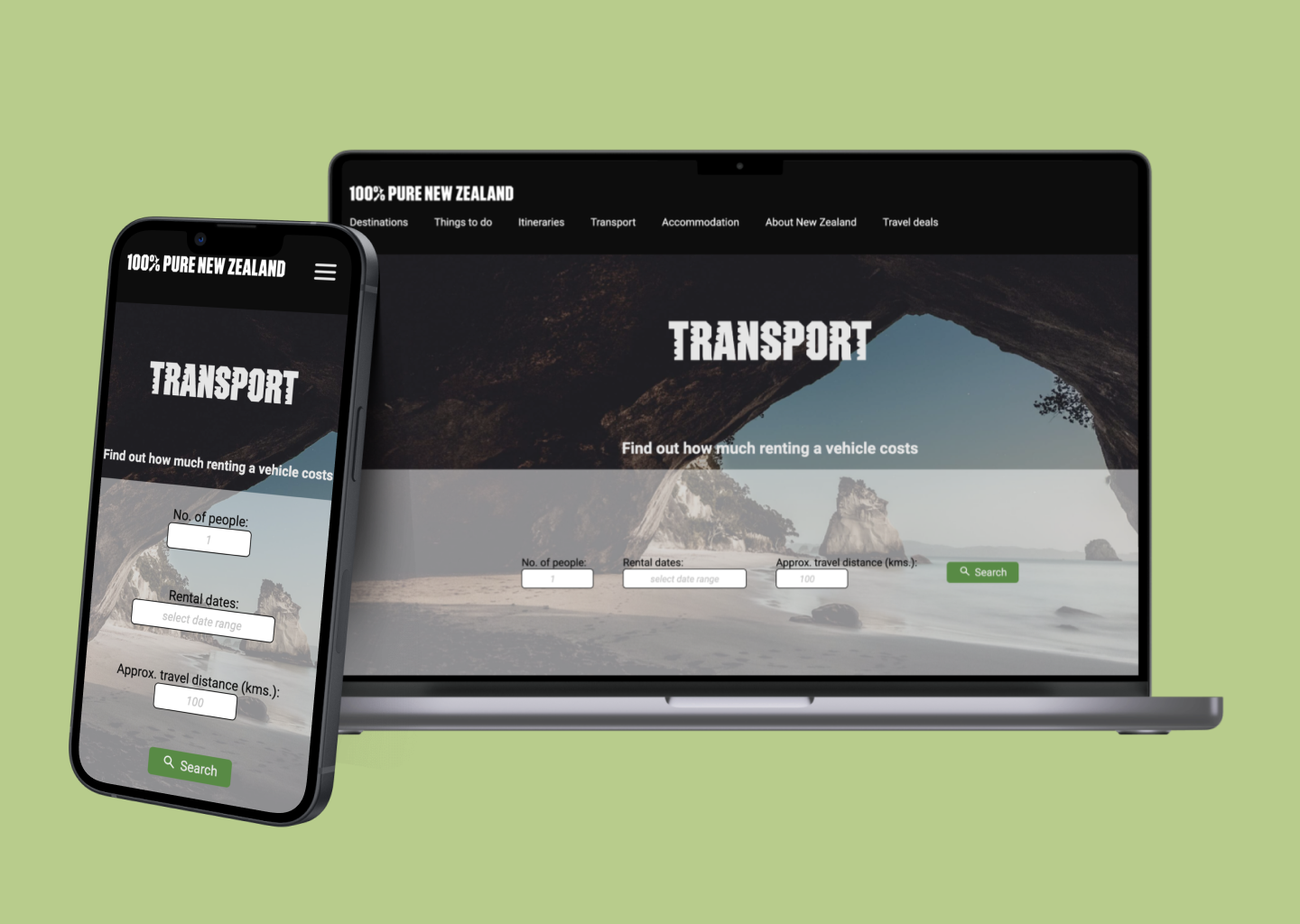 Tourism NZ Transport Estimator App